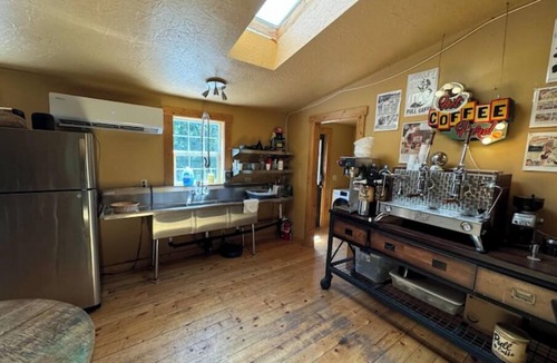 Yacolt Cabin | Private Cozy Aframe Lucia Cabin 1 @ Pull Caffe wood roasted coffee and bakerynn