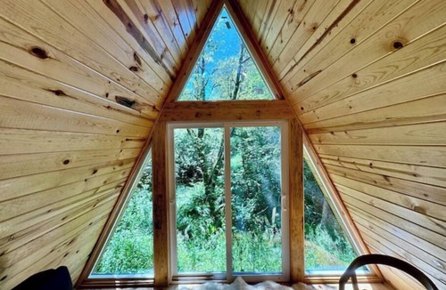 Yacolt Cabin | Private Cozy Aframe Lucia Cabin 1 @ Pull Caffe wood roasted coffee and bakerynn