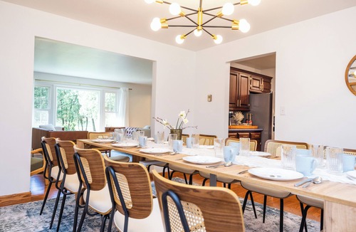Newville House | Private CREEKside fireplc pool table KING bed patio BBQ AC WIFI nature lovers