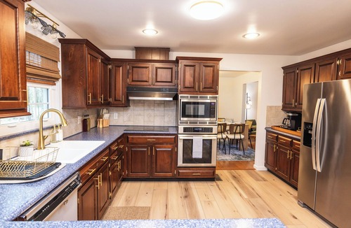 Newville House | Private CREEKside fireplc pool table KING bed patio BBQ AC WIFI nature lovers