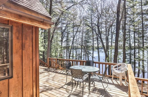 Three Lakes House | Private lakeside cabin on the shore of Virgin Lake with a large deck and firepit