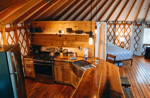 Baldwin Cabin | Private Luxury Yurt 20 Wooded Acres Pet-Friendly