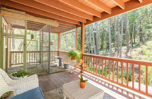 Nevada City House | Private master bed/bath with separate entrance and porch.
