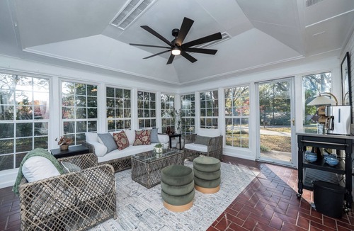 Mauldin House | Private pool, pickleball court, game room & sunroom — near Greenville
