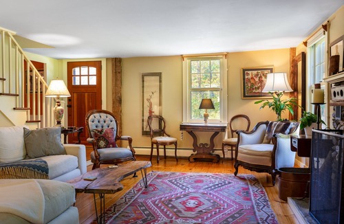 Cummington House | Private river-front home with tennis court and hot tub in the Berkshire hills!