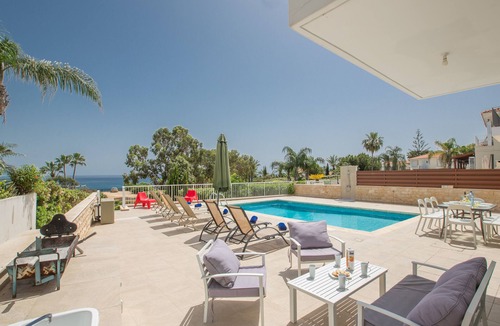 Protaras Villa | Protaras Mesogeios Villa Me16 Beachfront Villa in Protaras Center