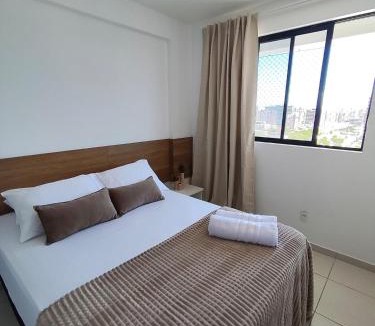 Jatiuca Apartment | Quarto e Sala Jatiúca Piscina Praia