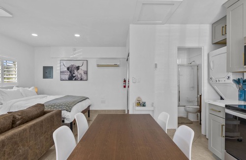 Lancaster Apartment | Quartz Hill Studio: Kitchen, TV, Washer/Dryer