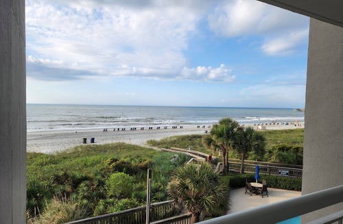 Arcadian Shores Condo | Quiet second floor Beachfront Condo with two bedrooms and a sleeper sofa.