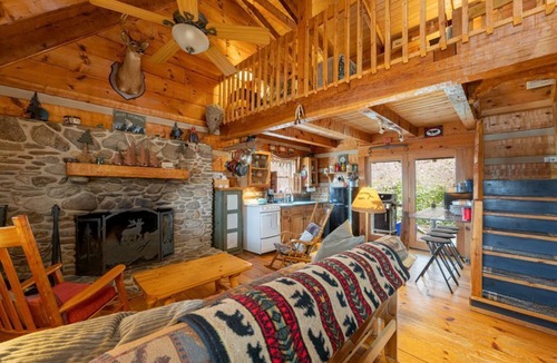 Weaverville Cabin | Quintessential Private Log Cabin with New Hot Tub
