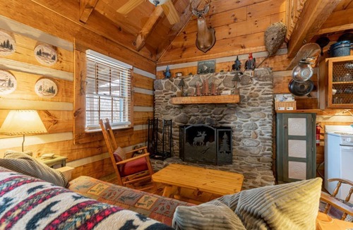Weaverville Cabin | Quintessential Private Log Cabin with New Hot Tub