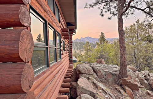Estes Park House | Range View on the Rocks Log Home 360 Mtn Views