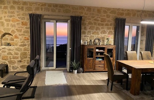Lefktron House | Rapunzel's tower stone house with incredible 180° sea view 5min drive to the beach