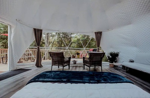 North Frontenac RV Rental | Ravine Dome Surrounded By Nature and Overlooking the Mississippi River in Ompah, Ontario