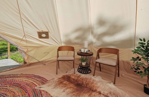 Stanton House | Red River Gorge Cozy Glamping Tent for 4 Heated, Fire Pit & Hot Tub