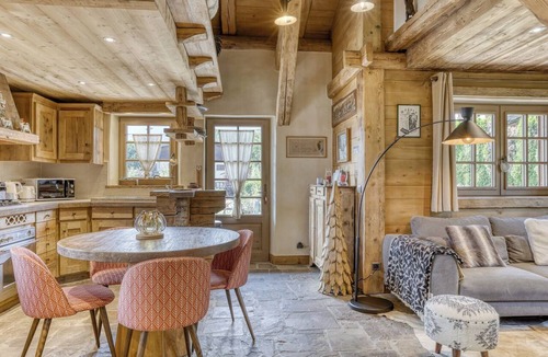Combloux Ski Chalet | Refined, cozy chalet, terrace with exceptional views of Mont Blanc.