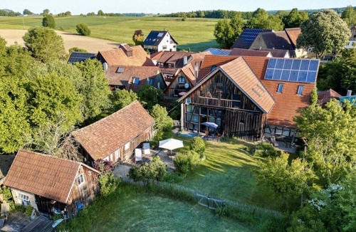 Rot am See Apartment | Refugio - fenced garden, fireplace, large windows, open space, relaxation