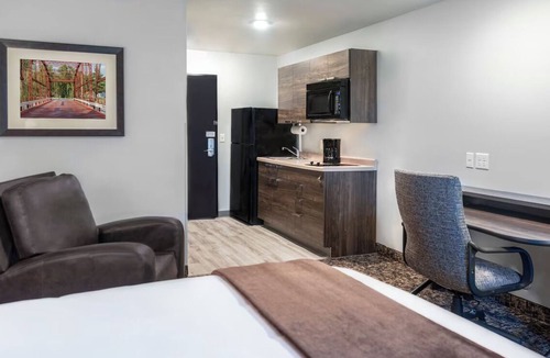 Mitchell Hotel | Relaxing Room with Full Kitchen Setup Near Lake Mitchell - Pets are Welcome!