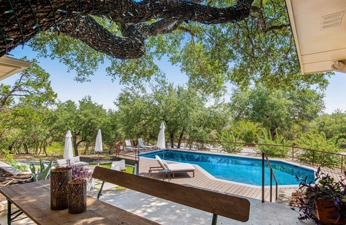 Barton Bend House | Remarkable villa with private pool, patio, game room, fireplace & gorgeous views