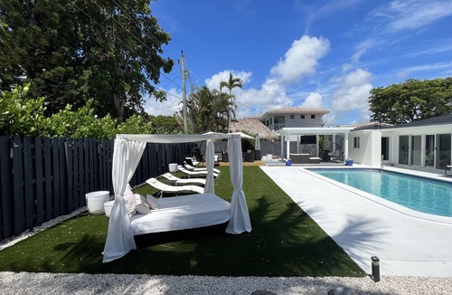 Deerfield Beach House | RESORT-STYLED 3 BDR HOME -HEATED POOL -UNDER A MILE FROM THE BEACH Huge Backyard