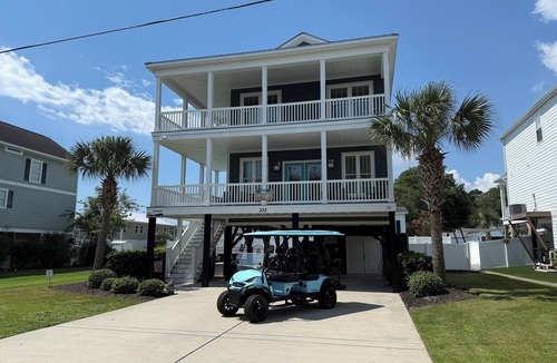Garden City House | Resting Beach Place: Garden City/Murrells Inlet. 2 blks to Beach, Hot Tub, Private Pool, Golf Cart Included