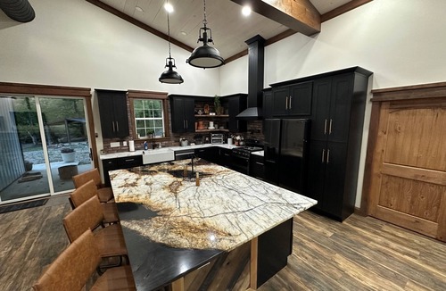 Mills River House | Rippling Waters! 3 BD 2.5 BA Riverfront Home, 8 min. from airport. Sleeps 11.