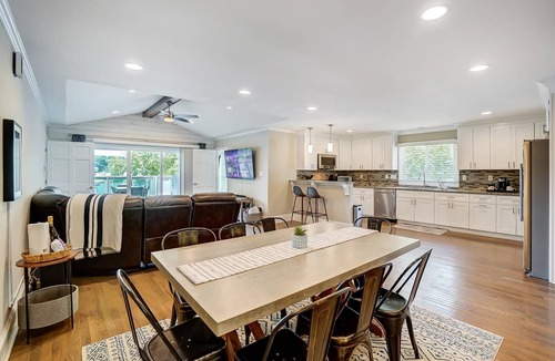 Harbor House House | River's Edge - Waterfront, Firepit, Gameroom, Near City, Pets OK, Private Dock For Swim & Fishing!