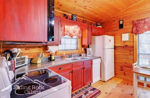 Ellijay Cabin | River's Reach! rustic, hot tub, king bd, fenced yard-pet friendly. ADULT ONLY
