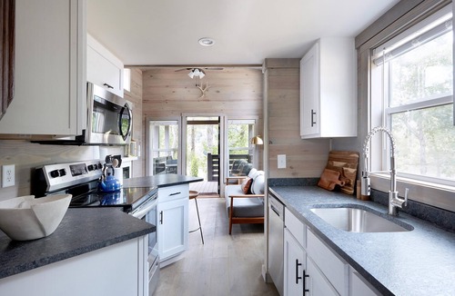 Arden Ski Chalet | River View Bunk Cabin with Hot Tub
