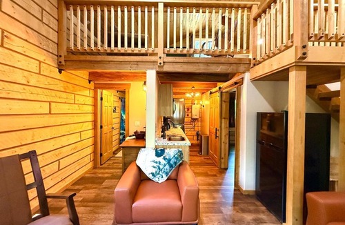 Houston Villa | Riverfront, Authentic, Luxury Log Cabin-Gray Wolf