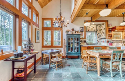 Mount Hood Village House | Riverfront home close to skiing & fishing with beach access & huge VHS library