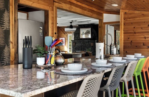 Hedgesville Cabin | Riverfront w Deck, Grill, Fire pit & Climbing Wall