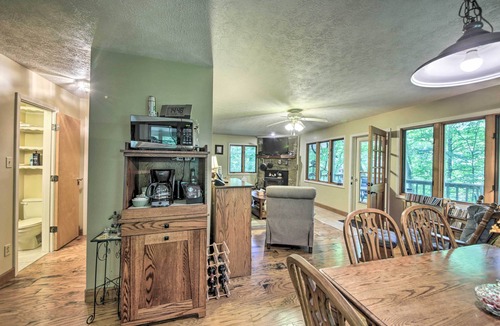 Scipio Cottage | Riverside Cabin w/3 Decks in North Vernon!