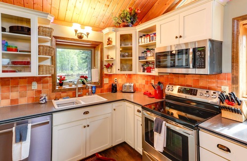 Badger House | Riverside Log Cabin: On-Site Aurora Viewing!