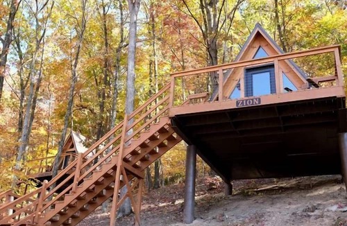 Scio Cabin | Romantic A-frame Cabin Ideal for Two by Tappan Lake in Ohio