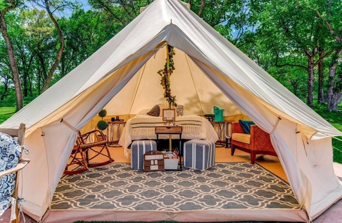 St Croix Falls RV Rental | Romantic Quaint Bell Tent Perfect for a Secluded Couple Escape in Saint Croix Falls, Wisconsin