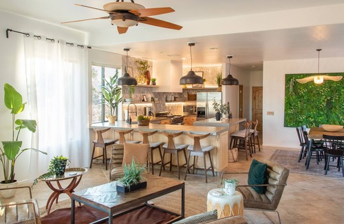 Yucca Valley Villa | Romantic Spanish revival w/ hot tub & views - 5 min from Joshua Tree