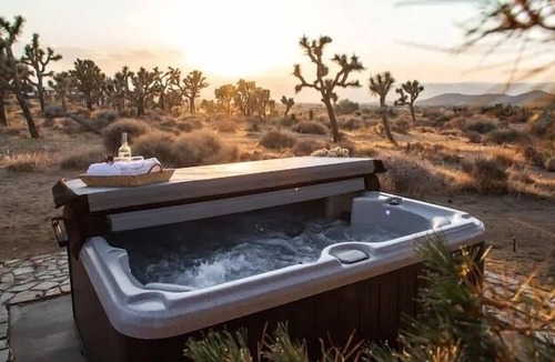 Yucca Valley Villa | Romantic Spanish revival w/ hot tub & views - 5 min from Joshua Tree