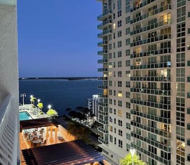 Brickell Apartment | Rooftop Pool with Water View