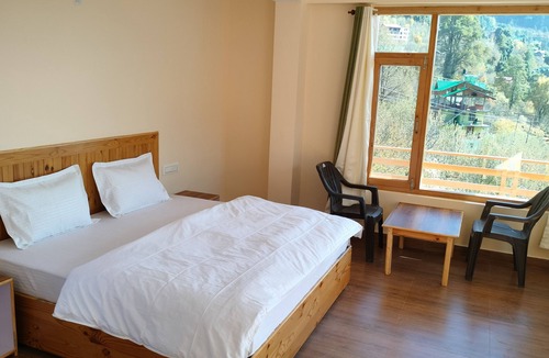 Vashist Cottage | Room in Manali with mountain and river view front Balcony-8