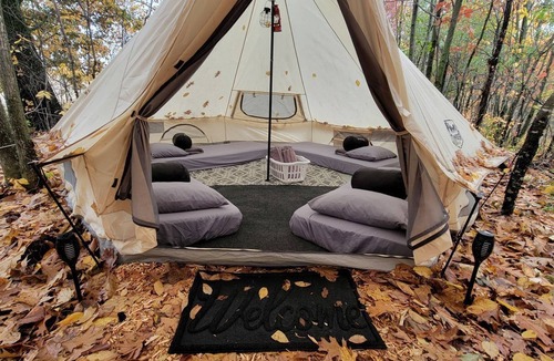 Elba RV Rental | Rustic and Remote Hike-in Glamping Bell Tent close to Whitewater State Park, Minnesota