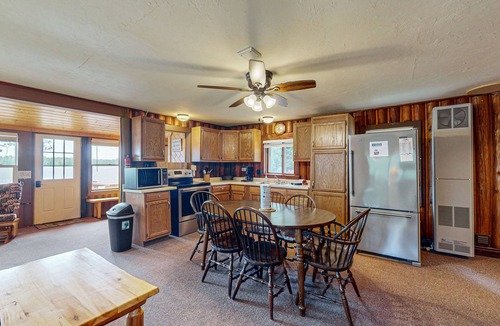 St Germain Cabin | Rustic Cozy lakefront Cabin with dock, fire pit, gas grill, W/D & quiet location