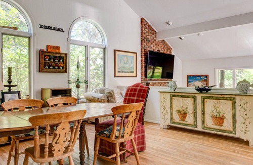 Amagansett North House | Rustic, Eclectic-style home with private pool, flooding natural light,...