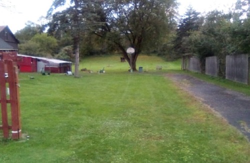 Mount Upton RV Rental | RV Parking area in Mt Upton , next to my house , near the basketball hoop