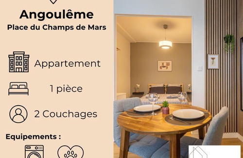 Angouleme Apartment | S1 SWEET HOMES Angoulême I Secteur Champs de Mars I Studio 2 couchages - Animaux acceptés