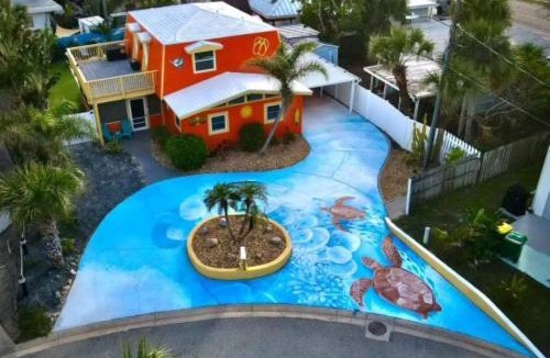 Port Canaveral House | Saltwater pool, 386 steps to ocean, themed bedrooms & amazing rocket launch view