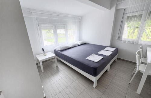 Nea Mesagkala Apartment | Sapphire Apartment , Beachfront Family Apartment for 4 with Private Garden, 1-Minute Walk to the Beach