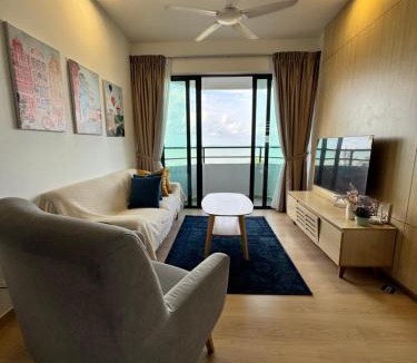 Kampung Pantai Dusun Apartment | SEAVIEW - BEACHFRONT - 2BR Apartment - Corner Unit- Mutiara Melaka Beach Resort Pantai Puteri