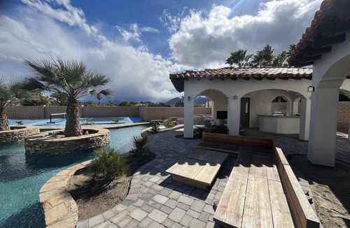 Bermuda Dunes House | Secluded 8BR-10BA Gated Estate: Island River Pool, PoolHouse, & Golf, LG Jacuzzi