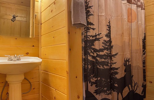 Lejunior Cabin | Secluded Cabin with a mountain view, hot tub, full kitchen, and living room.